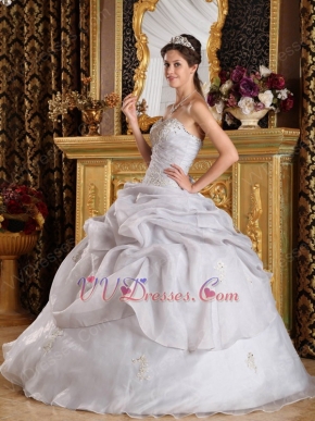 Sweetheart Grey Organza Skirt For Quinceanera Birthday Party