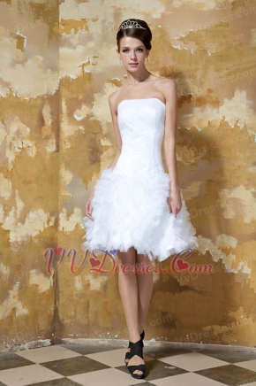 Strapless Mini-length Ruffles Skirt Short Wedding Dress Miami Romantic