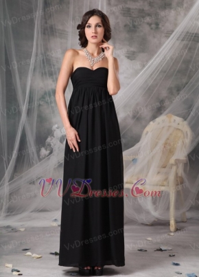 Black Chiffon Long Young Girl Wedding Bridesmaid Dress lovely