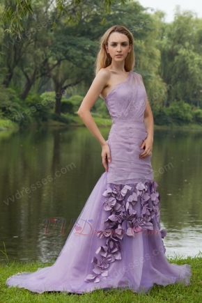 One Shoulder Mermaid Lavender Evening And Prom Dresses UK