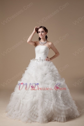 Strapless Floor-length Puffy Skirt Ivory Bridal Gown Discount