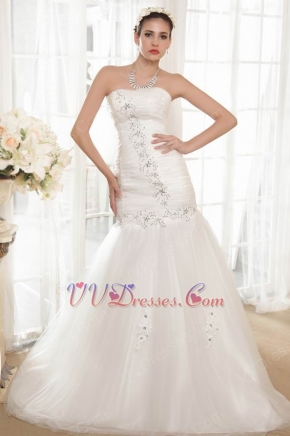 2014 New Style Sweetheart Ruched Mermaid Ivory Wedding Dress