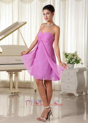 Nifty Lilac Chiffon Slit Skirt Bridesmaid Dress Customize Free