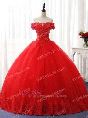 Falbala Off Shoulder Applique Crystals Blouse Quinceanera Gown Sparkle Paillette Inside