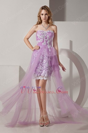Lovely Sweetheart Short Front Long Back Lilac Short Prom Dress