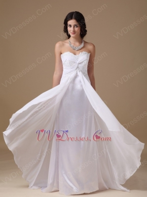 Pretty Applique Criss Cross White Chiffon Dress For Party