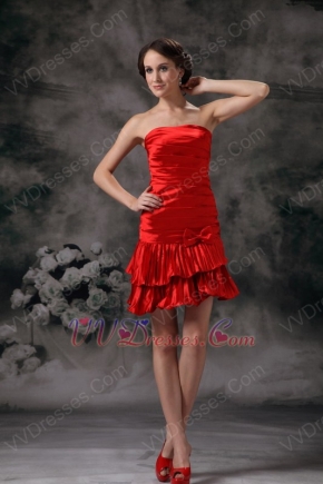 Strapless Scarlet Mini-length Prom Dress For Girls Wear