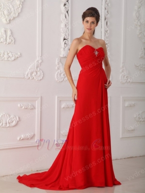 Dancing Floor Evening Dress With Scarlet Split Chiffon Skirt