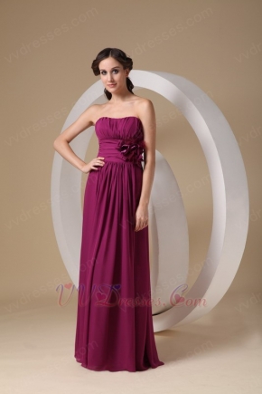 Ruby Chiffon Beach Bridesmaid Dresses For 2014 Wedding