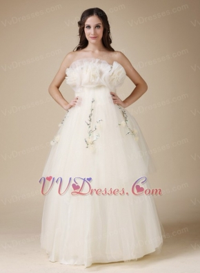 Strapless Cream Layers Maternity Wedding Dress Fashional Pregnant