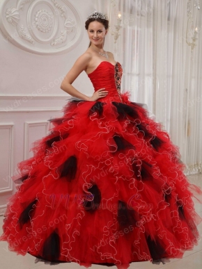 Sweetheart Ruffles Deep Pink 2014 Girl Quinceanera Dress