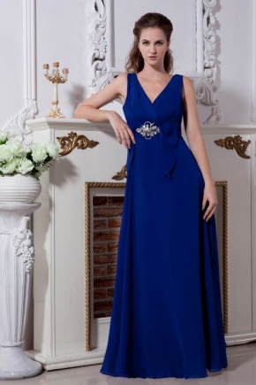 Affordable V-Neck Royal Blue Evening Formal Occasion Dress