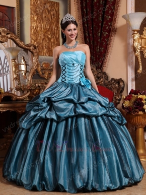 Light Sky Blue Quinceanera Dress With Hand Made Flower