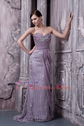 Sweetheart Special Fabric and Chiffon Prom Dress With Lace Inexpensive