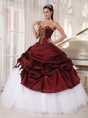 Burgundy Sweetheart Floor Length Quinceanera Dress By Cheap