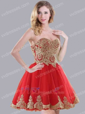 Popular Ananas Comosus Pattern Short Cocktail Red Dress Under 80