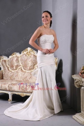 Strapless Sweetheart Mermaid Wedding Dress Bowknot Emberllish