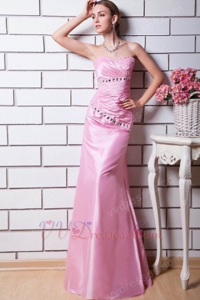 Affordable Pink Taffeta Formal Evening Dress Slim