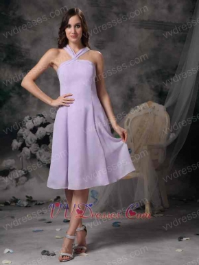 Lavender Chiffon Cross Back Homecoming Dress For Juniors Summer