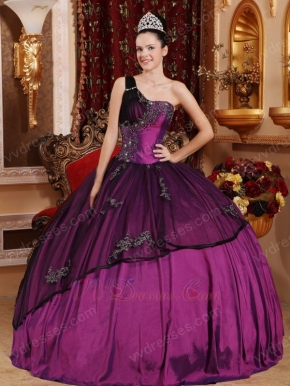 Single One Shoulder Purple Coming-of-age Ceremony Girls Dress