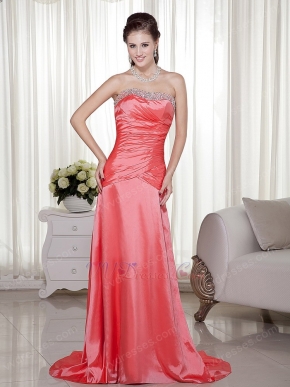 Custom Fit Beaded Watermelon Prom Dress For 2014