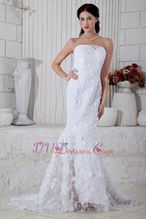 New Style Mermaid Fishtail Skirt White Lace Bridal Gown