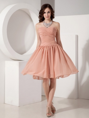 Amazon Hot sell Simple Top Designer Bridal Bridesmaid Dress In Light Orange