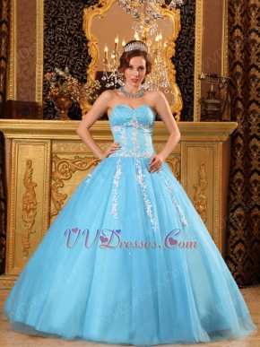 Sweet Heart Style Aqua Custom Made Quinceanera Dress Popular