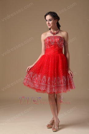 Strapless Knee-length Short Prom Dress For Girls Wear