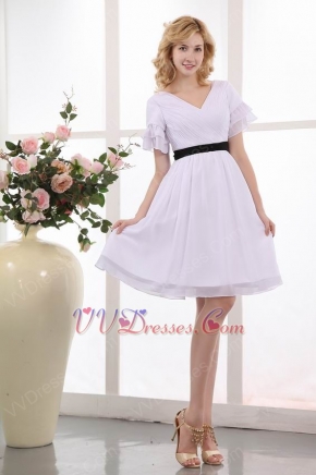 White Dress With Black Belt For Mother Of The Bride Under 100