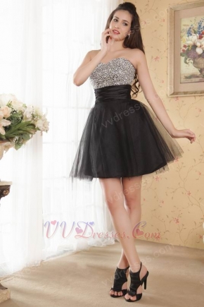 Best Quality Sweetheart Neck Black Cocktail Dress