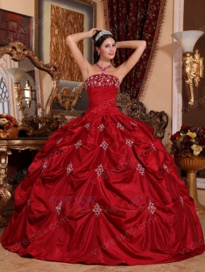 Designer Wine Red Floor Length Ball Dress to Quinceanera