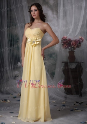 Nice Long Skirt Chiffon Yellow Prom Dress Brand New Hot Inexpensive