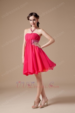 Best Deals 2012 Hot Pink Short Prom Dress With Beading