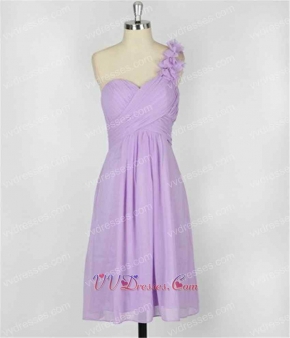 One Shoulder Petal Neck Elegant Lilac Bridesmaids Group Wear Price Under 60