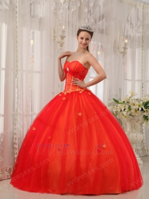 Sweetheart Style Scarlet Tulle Latest Quinceanera Dresses