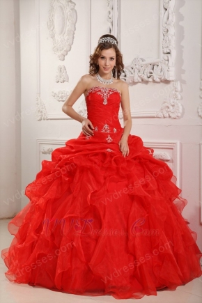 Strapless Scarlet Embroidered Quinceanera Dress In New Jersy