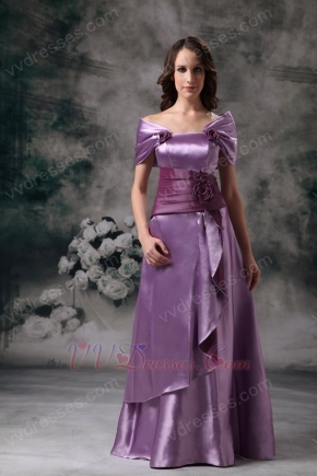 Cheap Off Shoulder Medium Orchid Prom Party Dress