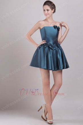 Strapless Peacock Green Taffeta Sweet Sixteen Dress