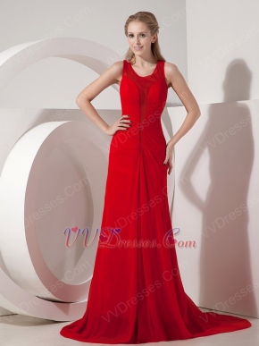 Junoesque Slender Wine Red Chiffon Large-scale Award Ceremony Dress