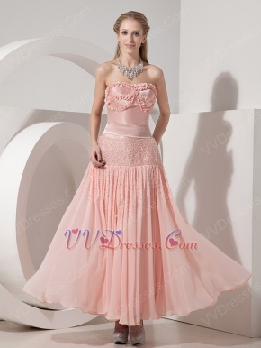 Ankle-length 100D Chiffon Discount Prom Dresses Blush