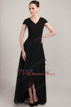 High Low Skirt Black Mother of the Bride Dress Cheap