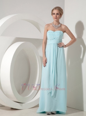 Floor Length Baby Blue Chiffon Bridesmaid Dresses Spring