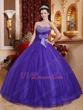 Bowknot Side Decorate Fashionable Amethyst Quinceanera Dress