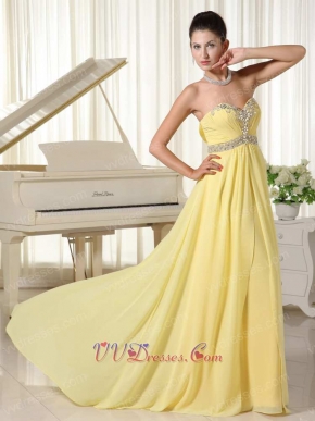 Top Selling Sweetheart Light Yellow Female Private Party Dress Online