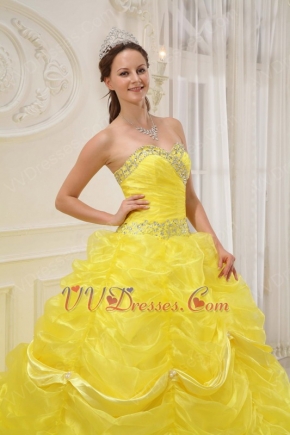 canary yellow ball gowns