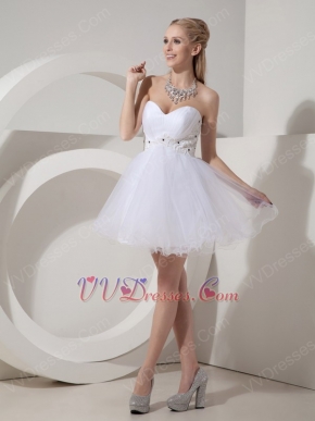 Sweetheart Knee Length Sweet 16 Gown Made By White Organza