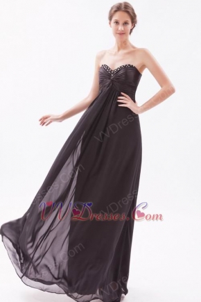 Sweetheart Style Black Chiffon Best Formal Evening Dress