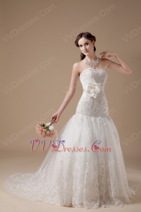 Discount Sweetheart Ivory Wedding Party Dress With Applique