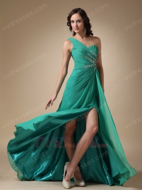 Sexy Split One Shoulder Skirt Buy Turquoise Prom Dresses Shop